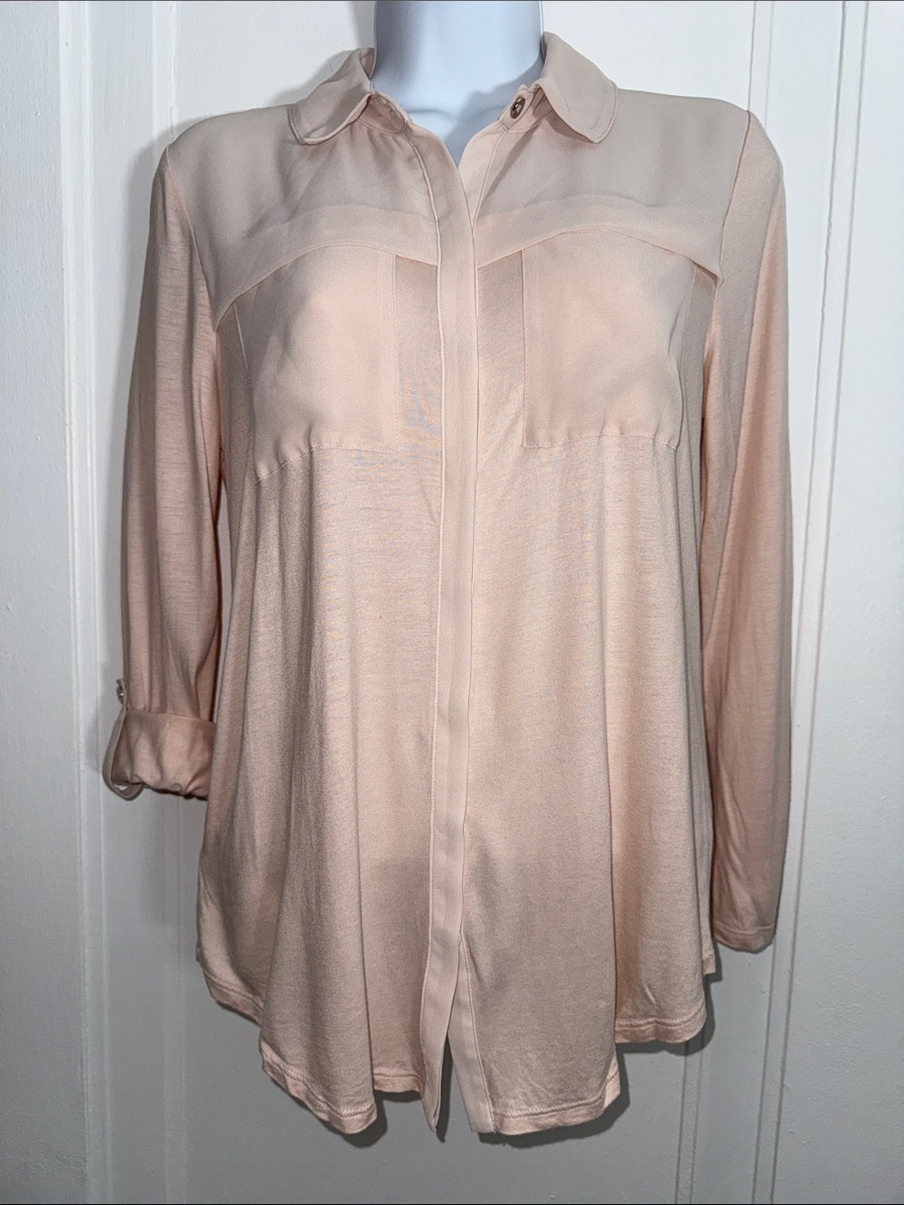 Ann Taylor Peachy pink Button-Down Blouse size XS